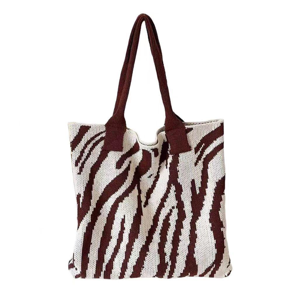 Coffee Printed Two Handles Handheld Bag