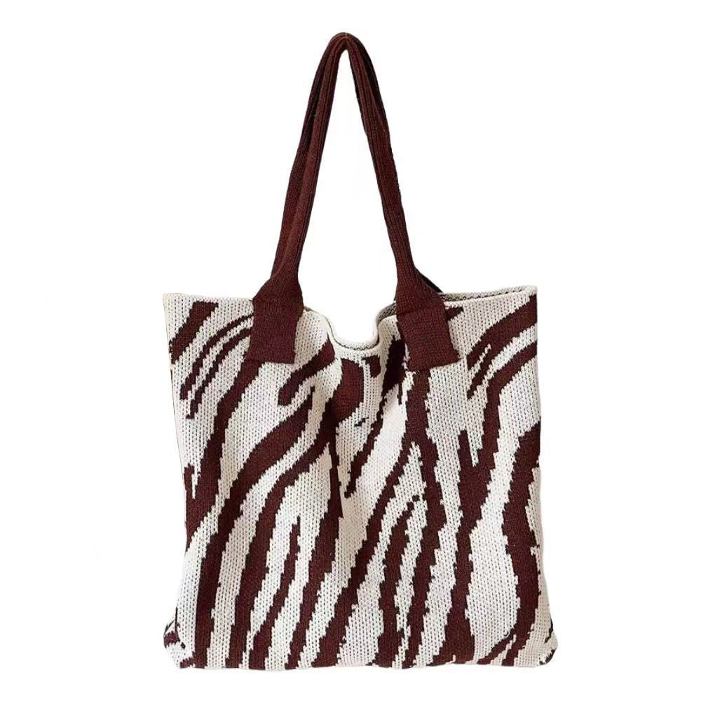 Coffee Printed Two Handles Handheld Bag