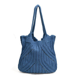 Blue Solid Two Handles Shoulder Bag