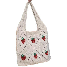 Beige Printed Two Handles Shoulder Bag