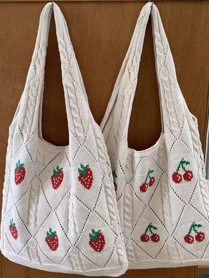 Beige Printed Two Handles Shoulder Bag