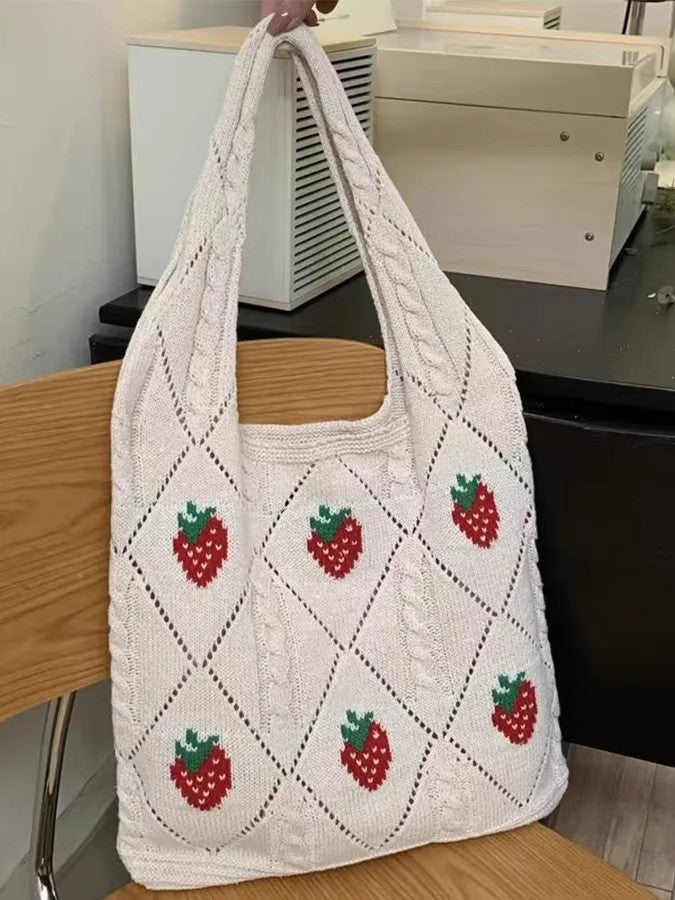 Beige Printed Two Handles Shoulder Bag