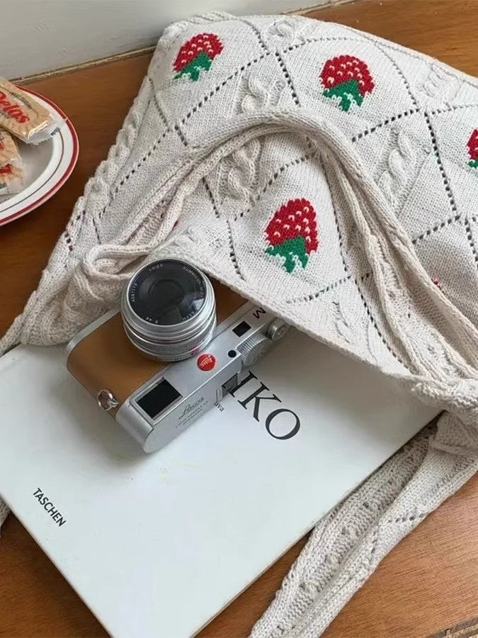 Beige Printed Two Handles Shoulder Bag