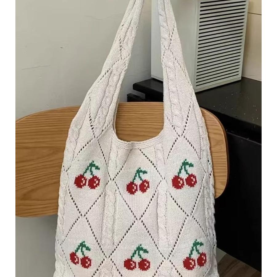 Beige Printed Two Handles Shoulder Bag
