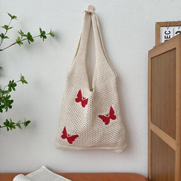 Off White Printed Two Handles Shoulder Bag