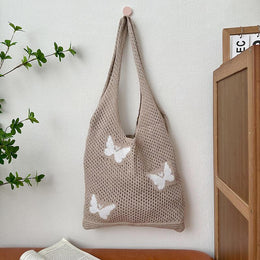 Khaki Printed Two Handles Shoulder Bag