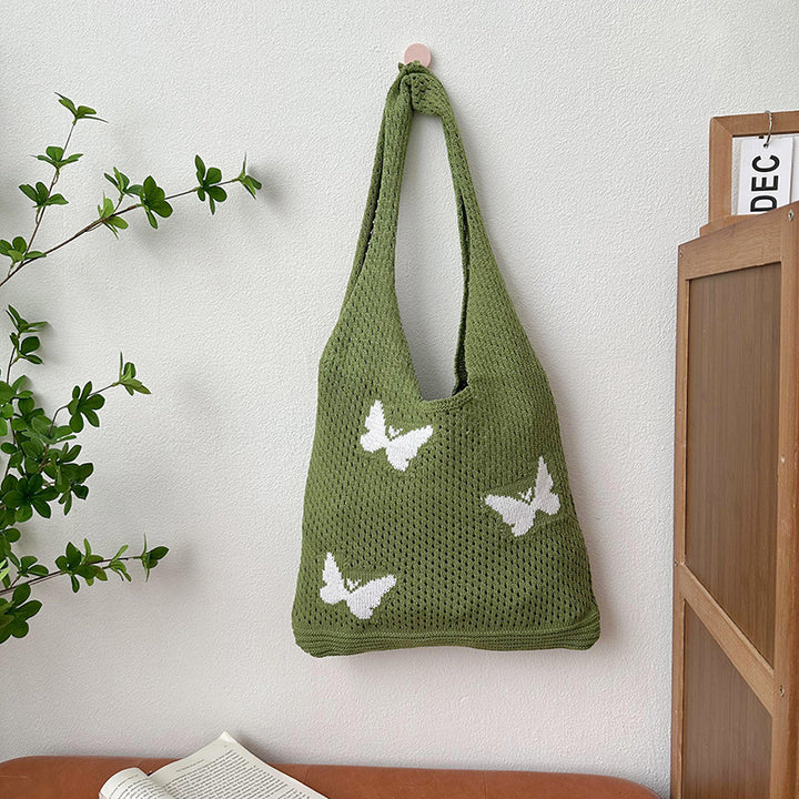 Sage green Printed Two Handles Shoulder Bag
