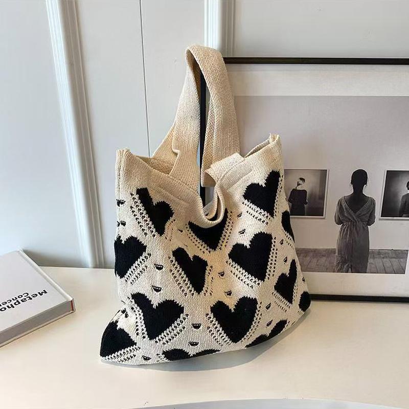 Off White Printed Two Handles Shoulder Bag