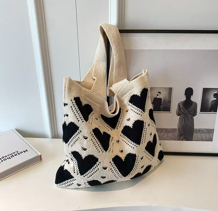 Off White Printed Two Handles Shoulder Bag