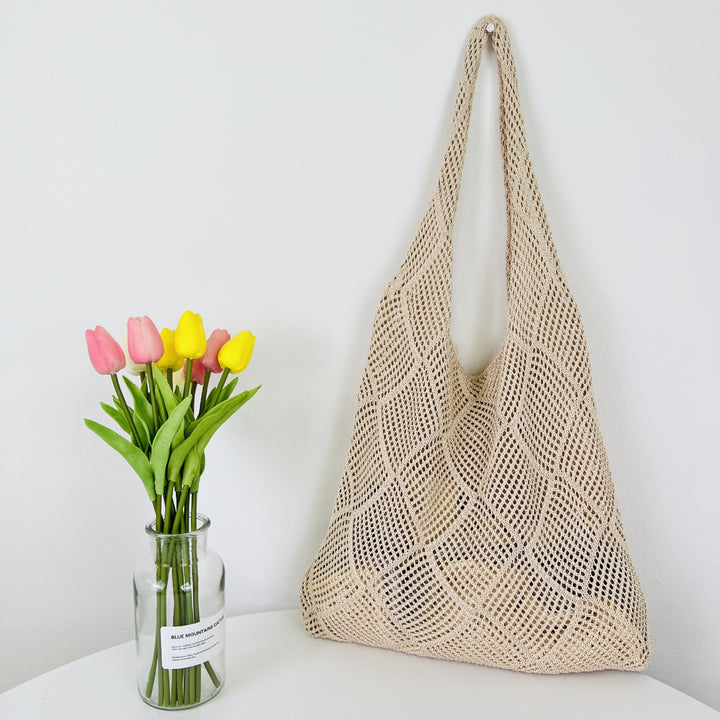 Khaki Solid Two Handles Shoulder Bag