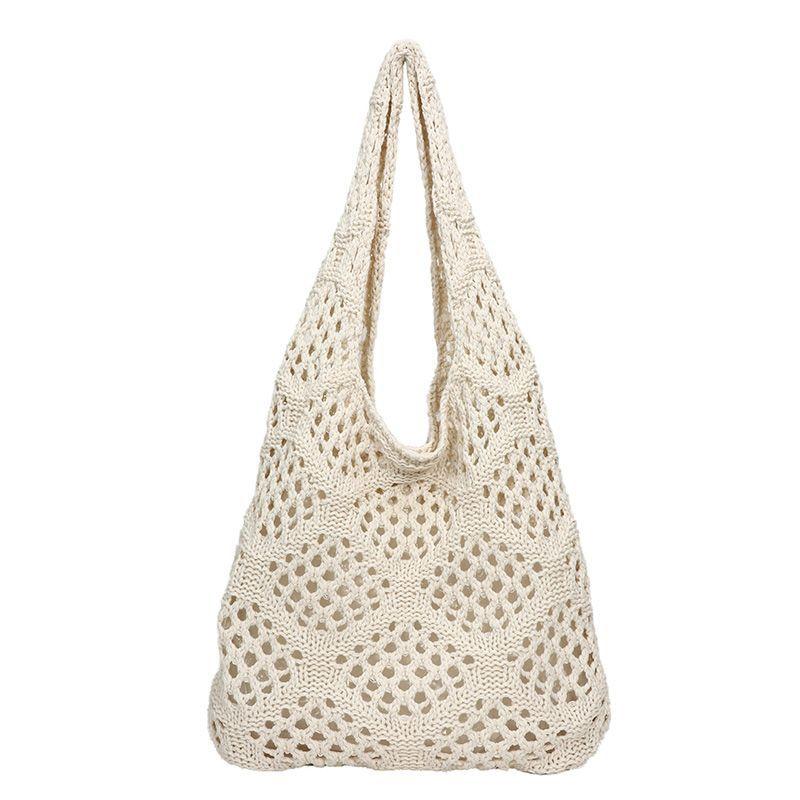 Off White Solid Two Handles Shoulder Bag