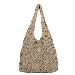 Khaki Solid Two Handles Shoulder Bag