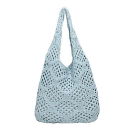 Blue Solid Two Handles Shoulder Bag