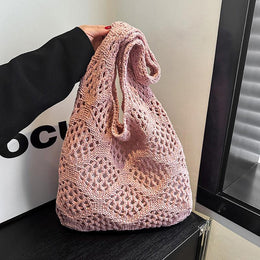 Pink Solid Two Handles Shoulder Bag