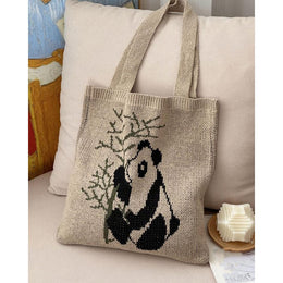 Khaki Printed Two Handles Shoulder Bag