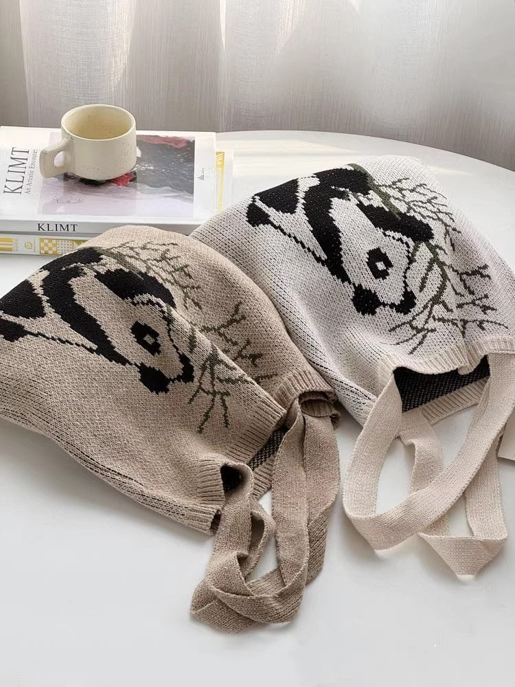 Khaki Printed Two Handles Shoulder Bag