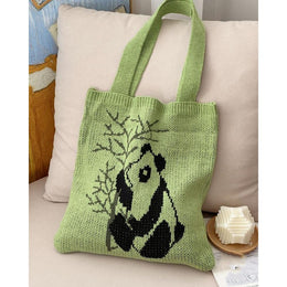 Green Printed Two Handles Shoulder Bag