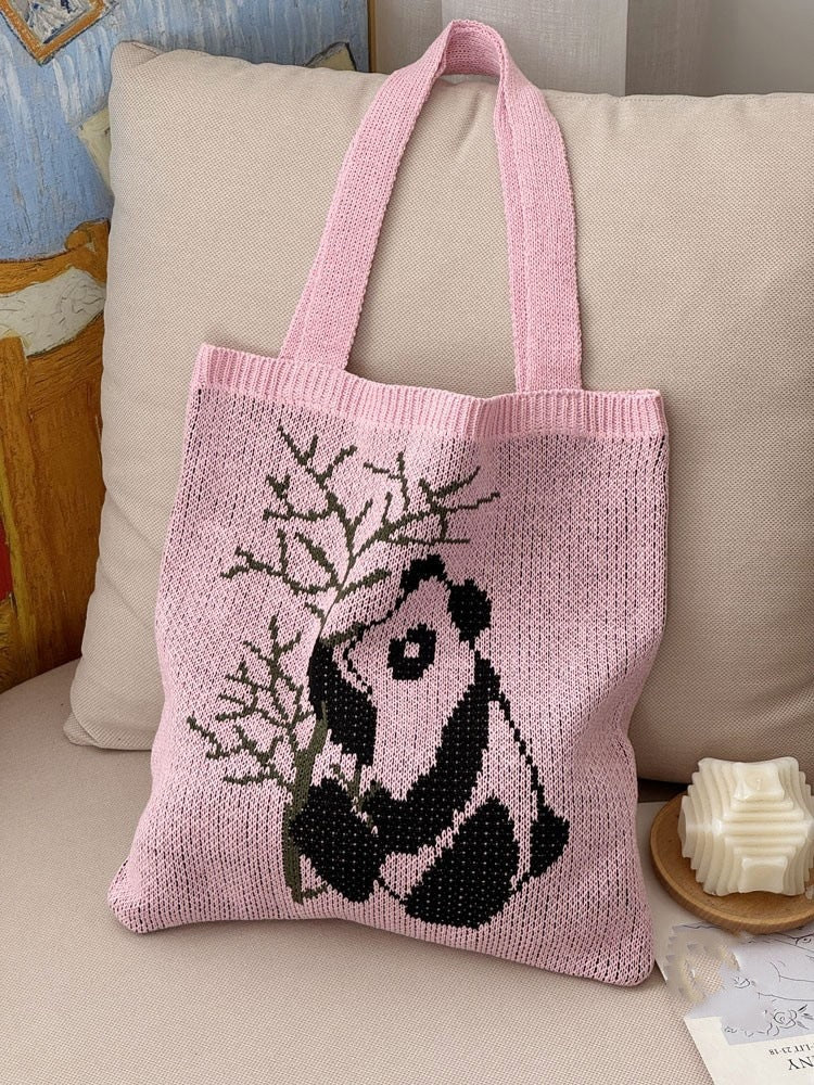 Pink Printed Two Handles Shoulder Bag