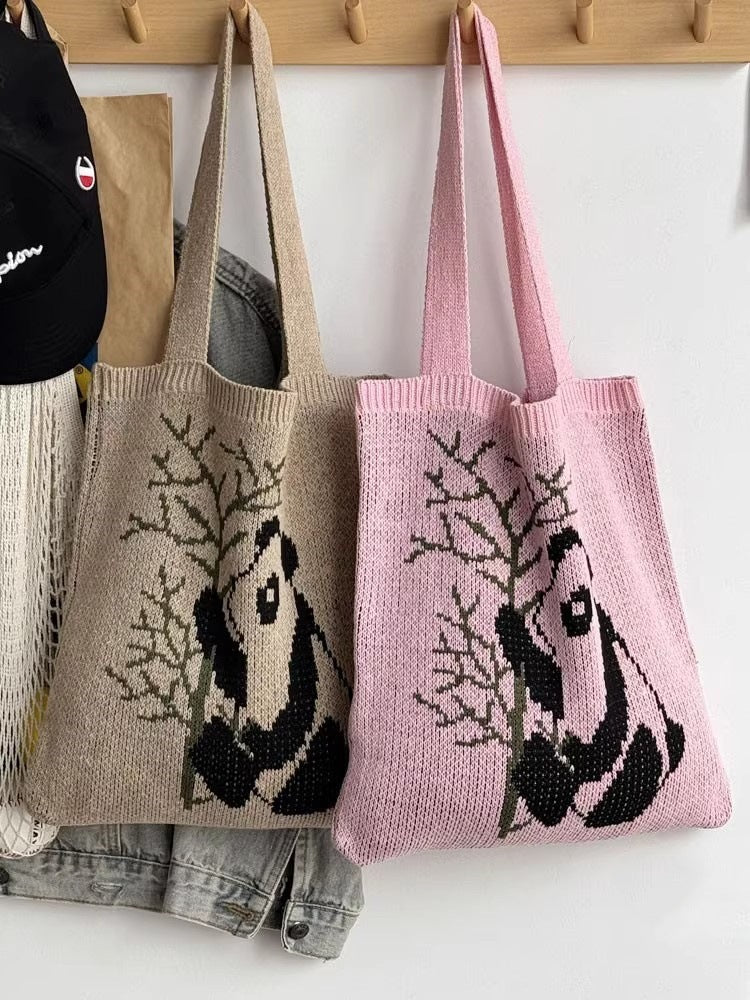 Pink Printed Two Handles Shoulder Bag