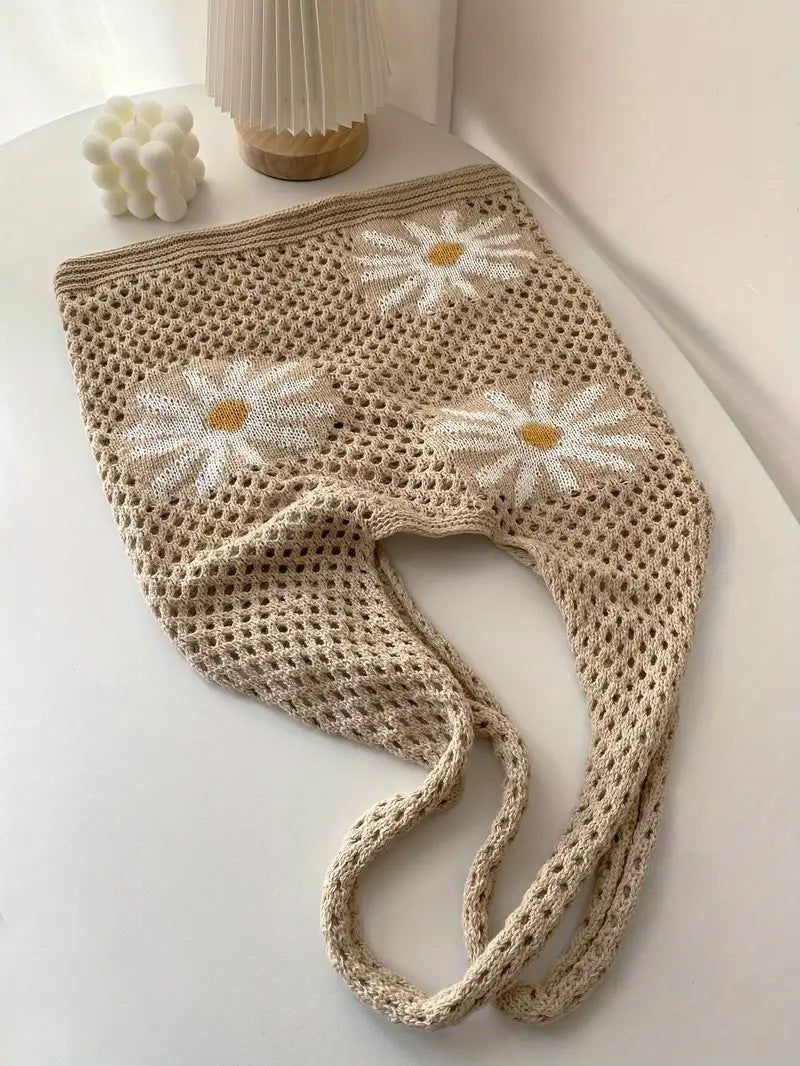 Khaki Printed Two Handles Shoulder Bag