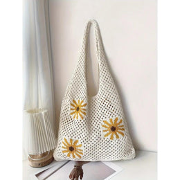 Off White Printed Two Handles Shoulder Bag