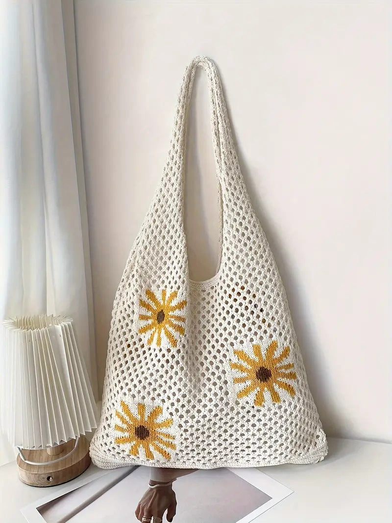 Off White Printed Two Handles Shoulder Bag