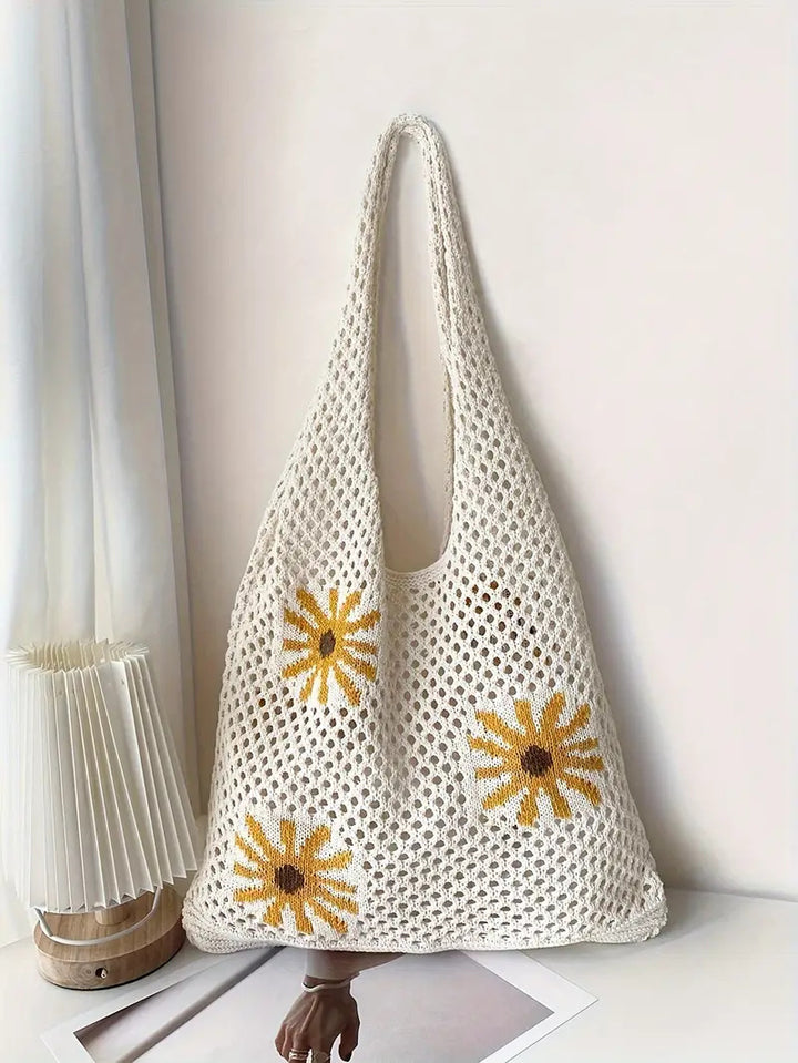 Off White Printed Two Handles Shoulder Bag