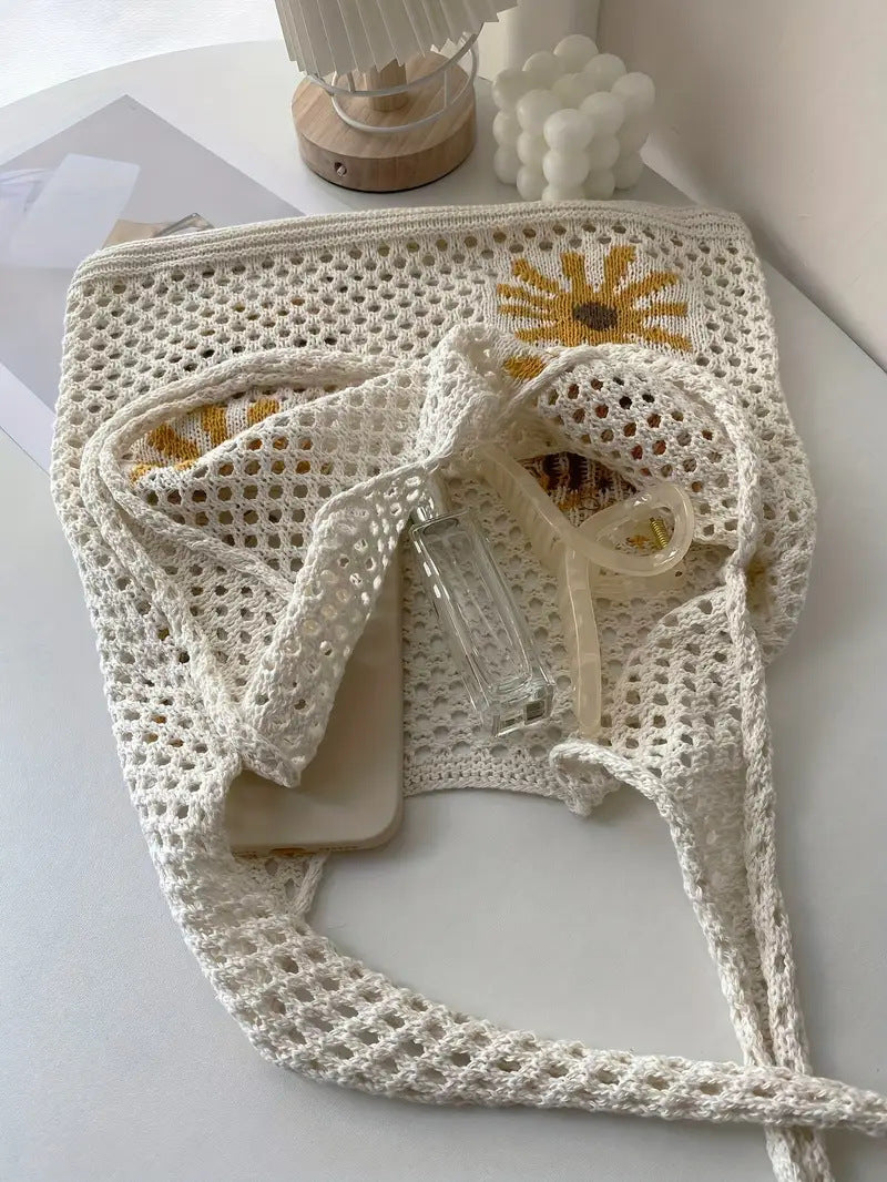 Off White Printed Two Handles Shoulder Bag