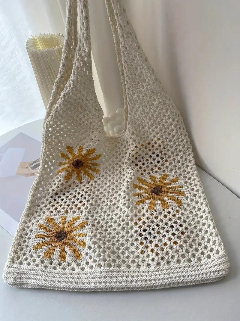 Off White Printed Two Handles Shoulder Bag