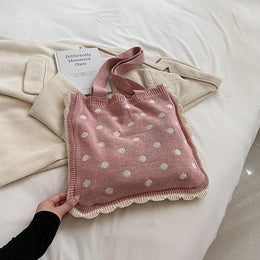 Pink Printed Two Handles Shoulder Bag