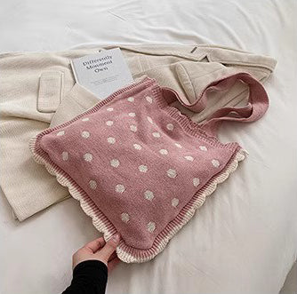 Pink Printed Two Handles Shoulder Bag