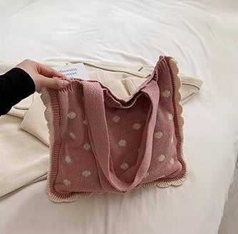Pink Printed Two Handles Shoulder Bag