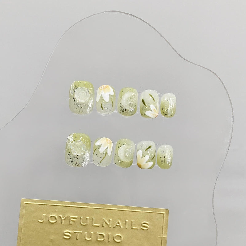 10 Pc Green Colour Nail Extension