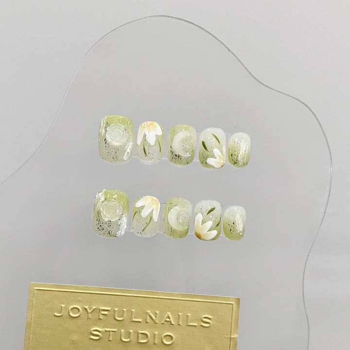 10 Pc Green Colour Nail Extension