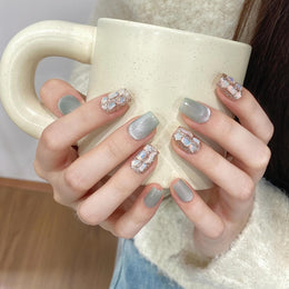 Set Of 10 Reusable Artificial Nail Extension - Blue