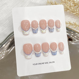 Set Of 10 Artificial Reusable Nails- Pink