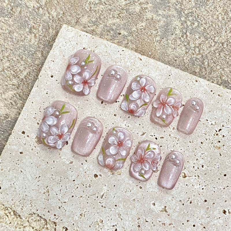 Set Of 10  Nail Extension - Pink