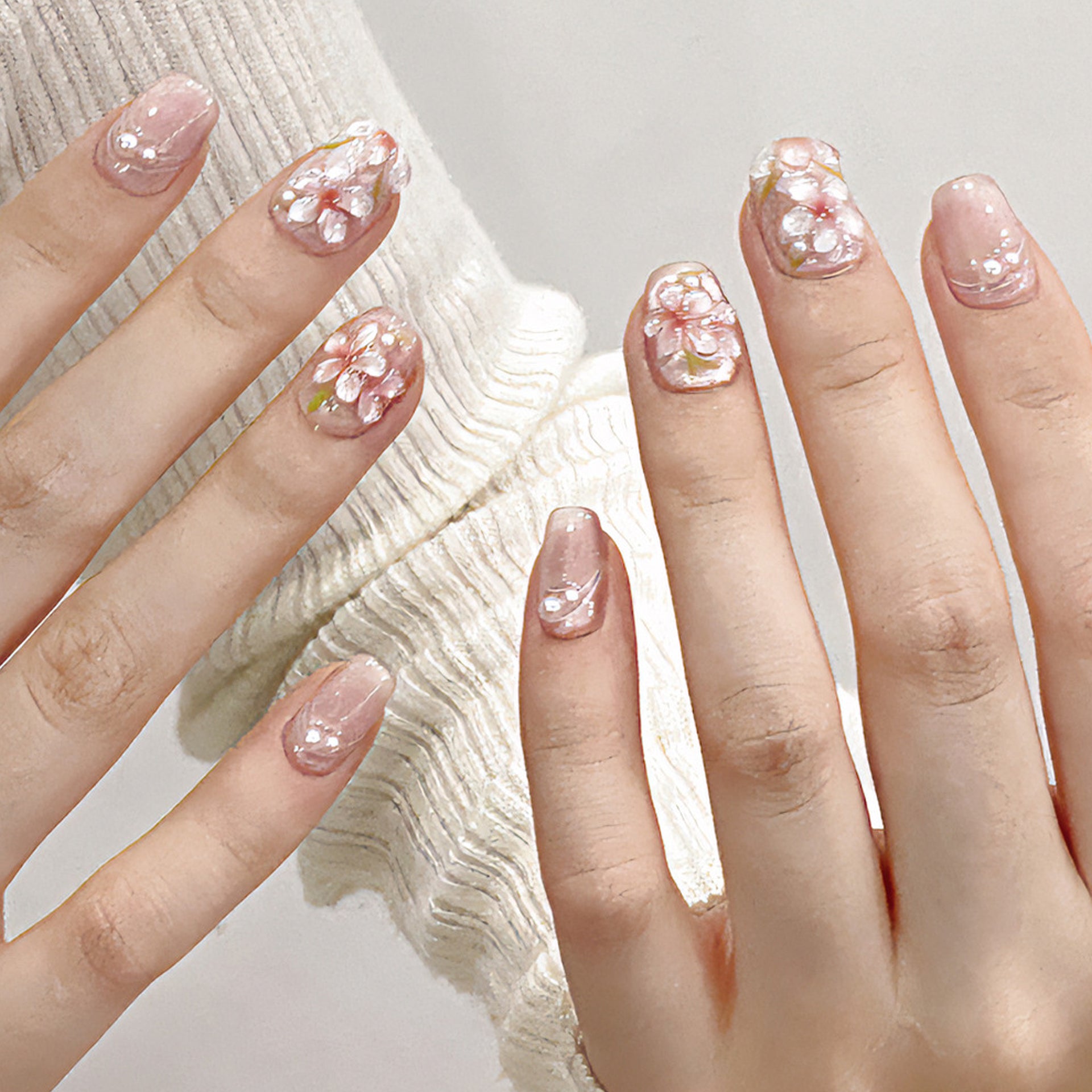 Set Of 10  Nail Extension - Pink