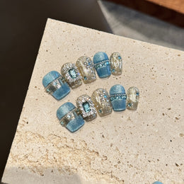 Set Of 10  Nail Extension - Blue