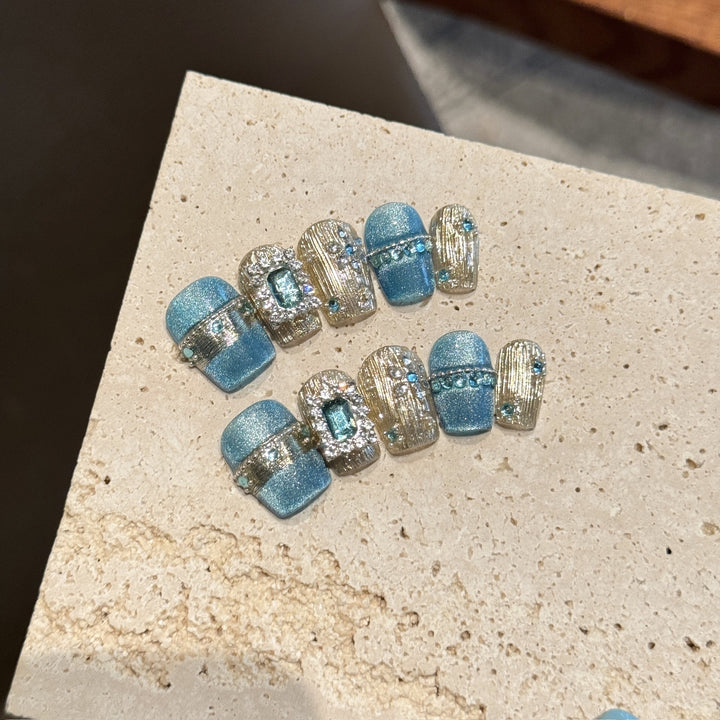 Set Of 10  Nail Extension - Blue