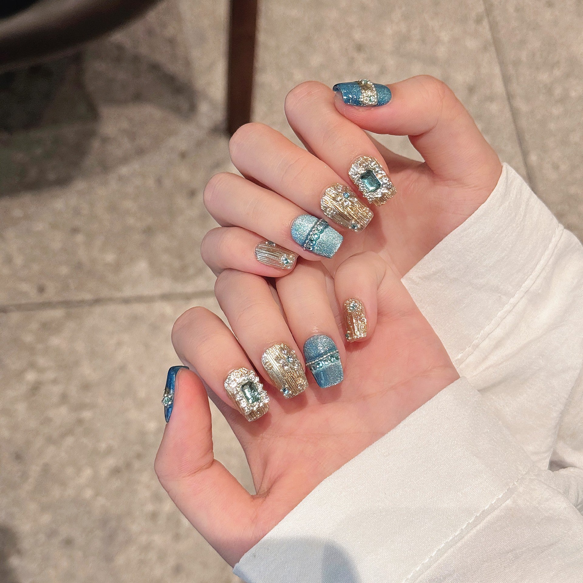 Set Of 10  Nail Extension - Blue