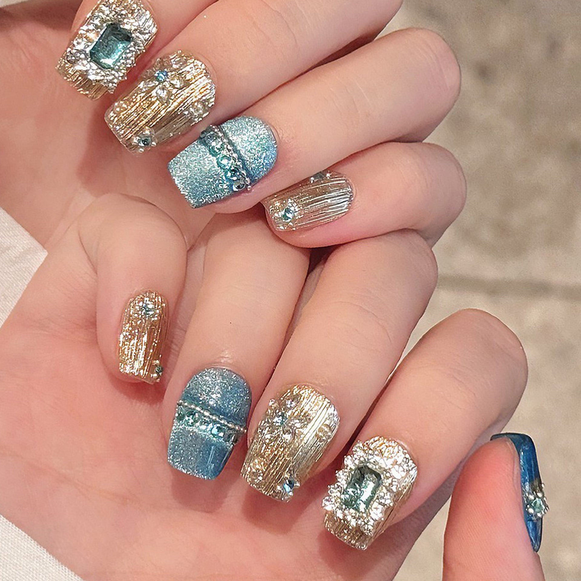 Set Of 10  Nail Extension - Blue