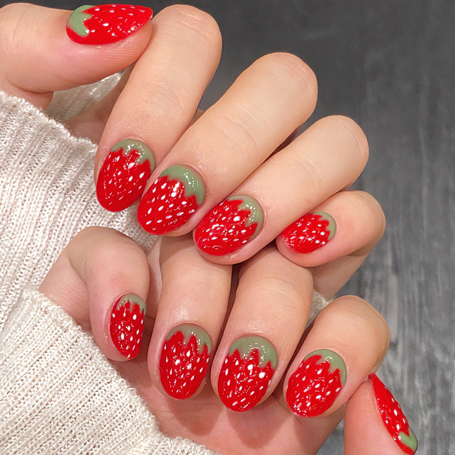 Set Of 10 Nail Extension - Red