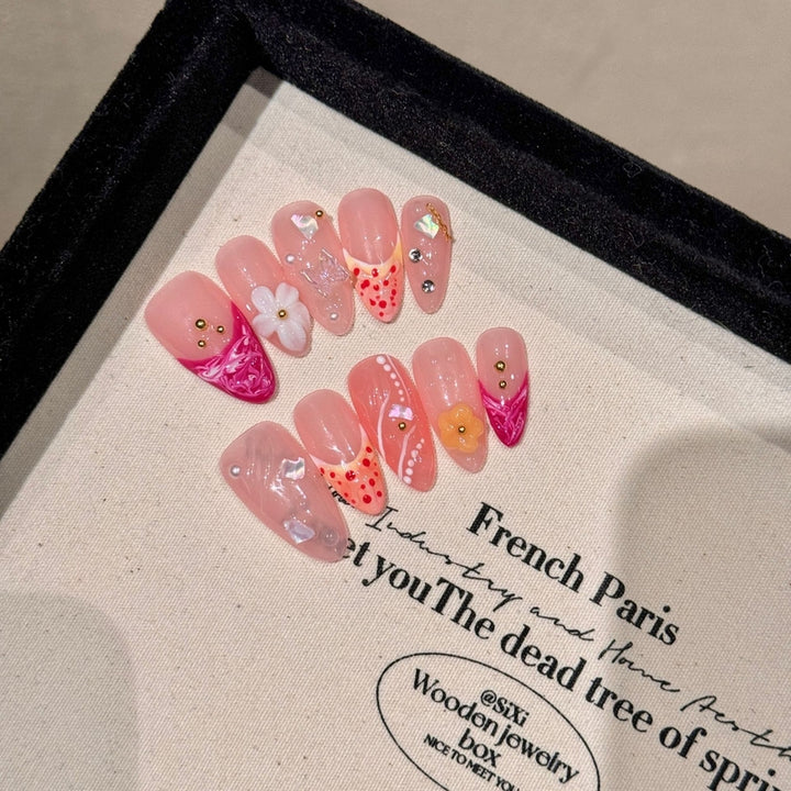 10Pcs Embellished Artificial Reusable Nails