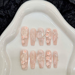 Set Of 10  Nail Extension - Pink