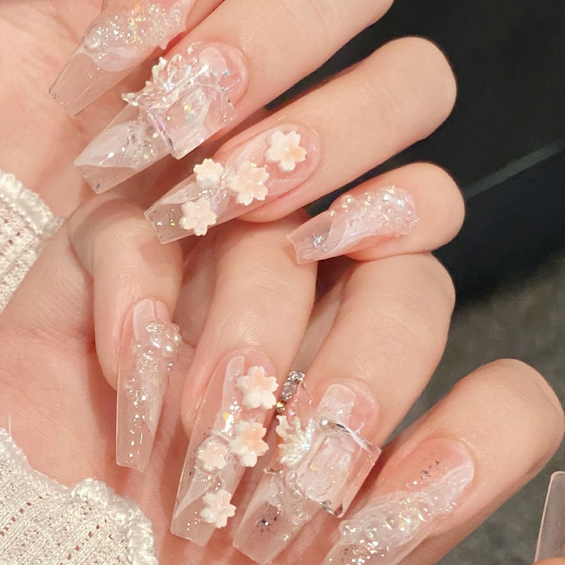 Set Of 10  Nail Extension - Pink