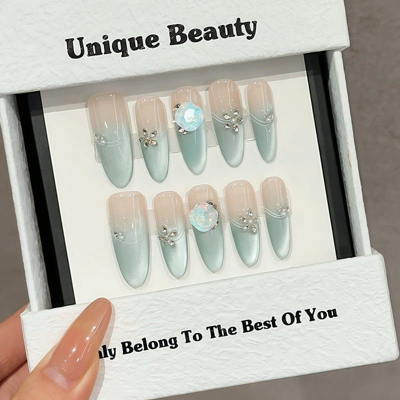 Set Of 10 Nail Extension - Blue