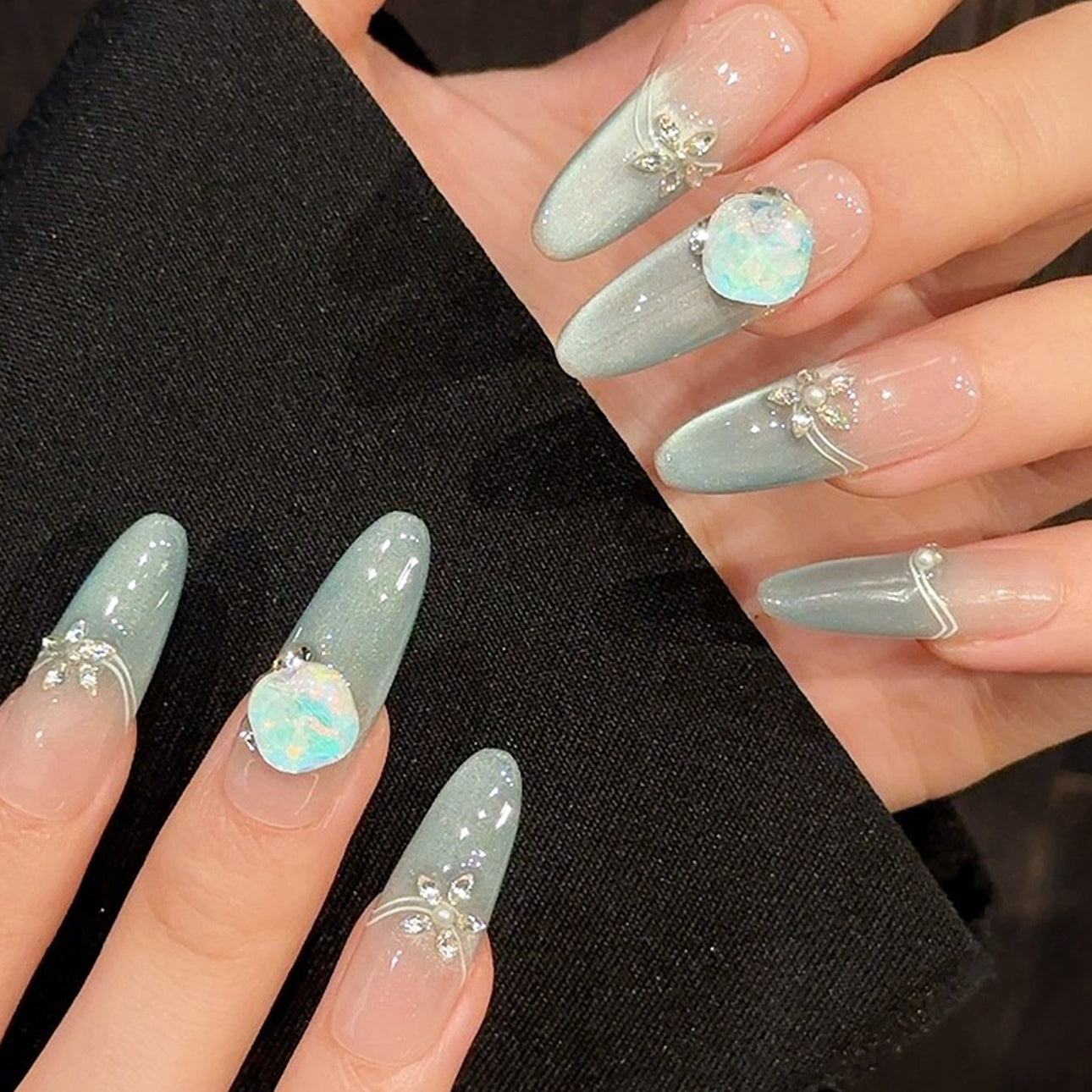Set Of 10 Nail Extension - Blue
