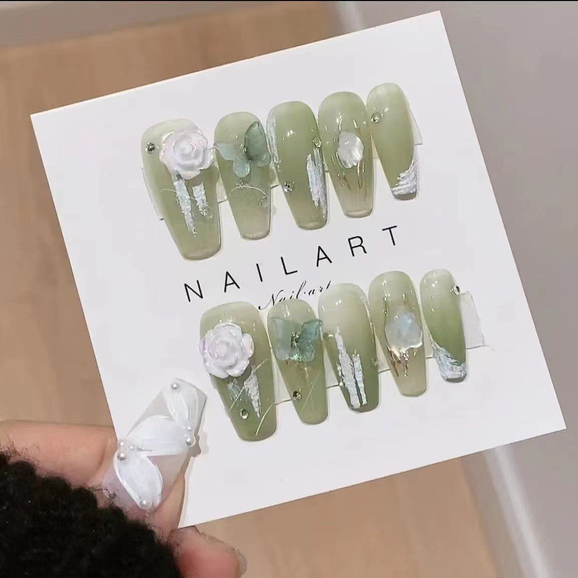 Set Of 10 Embellished Nail Extension