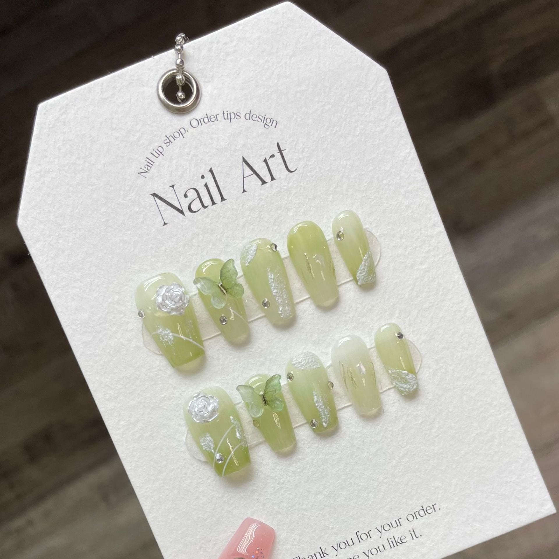 Set Of 10 Embellished Nail Extension